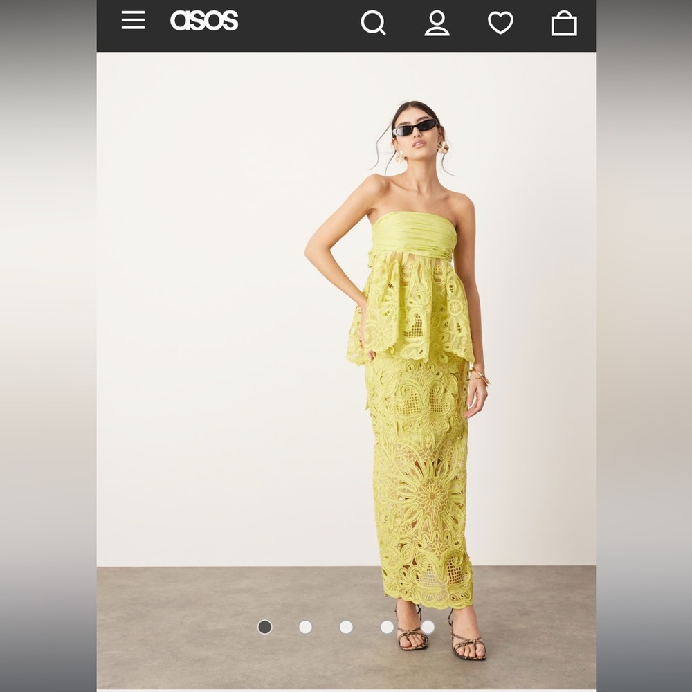 ASOS EDITION floral cornelli column midi skirt and top size 2 (full set)